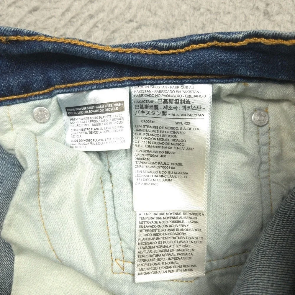Levi's 511 Jeans Mens 34x32 Slim Fit Stretch Denim Medium Wash Blue Pants